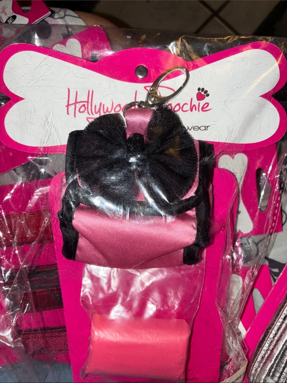 Pink & Black Dog Harness Accessory